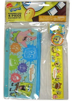 Sponge Bob 4 Piece Stationery Set In Opp Bag Case Pack 48