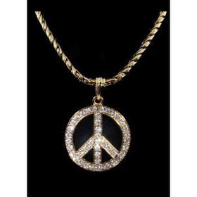 Peace Sign Necklace and Pendant | Gold Case Pack 1peace 