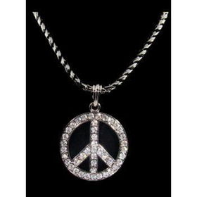Peace Sign Necklace and Pendant | Rhodium Case Pack 1peace 