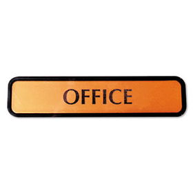 COSCO 098021 - Molded Wall Sign, Office, 8 x 1/4 x 2, Bronze/Black