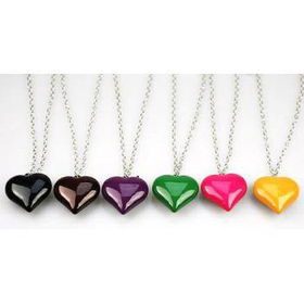 Ladies 30" Acrylic Heart With Chain Necklace Case Pack 12ladies 