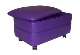 Purple Vinyl Rectangle storage ottoman