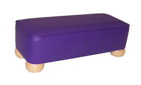 Purple Vinyl Small Footstool with 2" Bun Feetpurple 