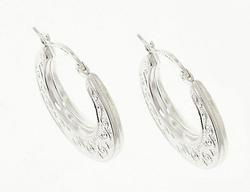 Sterling Silver Designer Moon Crescent Hoop Earringssterling 