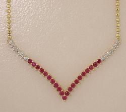 Ruby and Diamond Gold Necklaceruby 