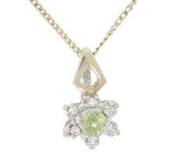 Peridot Diamond Gold Star Pendant Necklace
