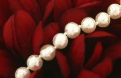 6.5MM 18' White Pearl 14K Gold Necklace