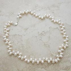 Sterling Silver White Pearl Necklacesterling 