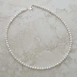 Sterling Silver 16' White Freshwater Pearl Necklacesterling 