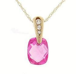 Fancy Cut Pink Topaz Diamond Gold Dangle Pendant Necklacefancy 