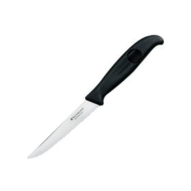 Steak Knife, 6 Pk.,4 1/2 in. Blade, Wavy, Black Poly Handlesteak 