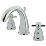 Kingston Brass Two Handle 8 in. to 16 in. Widespread Lavatory Faucet with Brass Pop-up Drain KS2961EX, Chrome