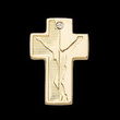 14K Yellow Gold Crucifix Lapel Diamond Pin