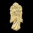 14K White Gold Angel & Harp Lapel Pin