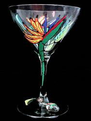 Bird of Paradise Design - Hand Painted - Grande Martini - 10 oz.bird 
