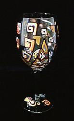 Dad Design - Hand Painted - Wine Glass - 8 oz.dad 