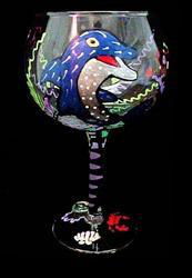 Dazzling Dolphin Design - Hand Painted - Grande Goblet - 17.5 oz..painted 