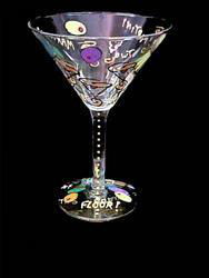 One Martini...Two Martini... Design - Hand Painted - Martini - 7.5 oz.martini 