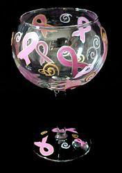 Pretty in Pink Design - Hand Painted - Goblet - 12.5 oz.pretty 
