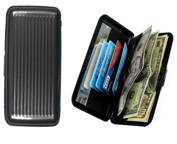 Large Aluminum Wallet - Black $7.95