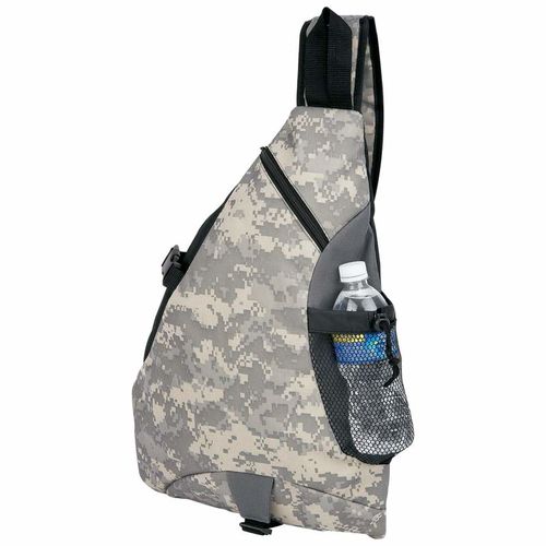 Extreme Pak&trade; 600D Poly Digital Camo Water-Resistant Sling Backpack
