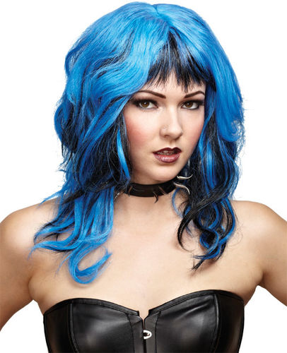 Wig Hard Rockin Witch Black Blue