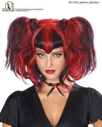 Bad Fairy Wig Black/Red