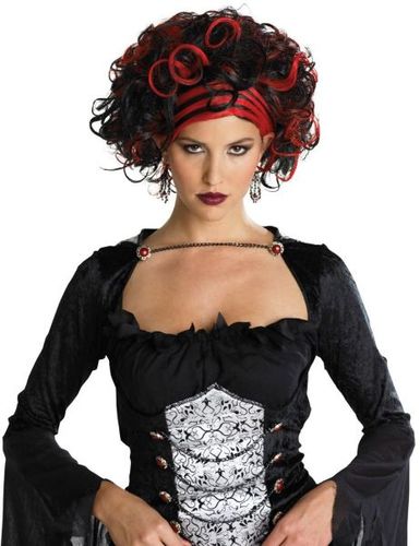 Wicked Widow Wig Black/Red