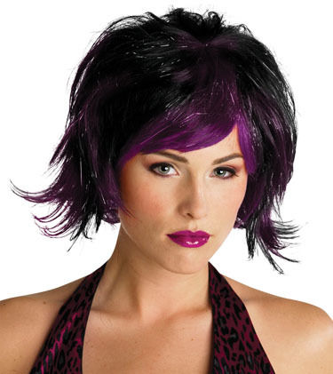 Razor Pixie Wig Black/Purple