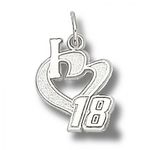 I Heart 18 Charm - Nascar - Racing in White Gold - 10kt - Tempting