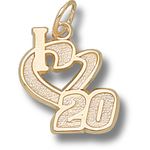 I Heart 20 Charm - Nascar - Racing in 10kt Yellow Gold - Lovely