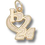 I Heart 24 Charm - Nascar - Racing in Gold Plated - Inviting - Unisex Adult