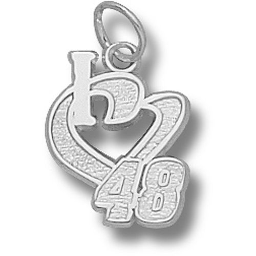 I Heart 48 Charm - Nascar - Racing in White Gold - 14kt - Remarkable