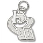 I Heart 88 Charm - Nascar - Racing in White Gold - 14kt - Ideal - Unisex Adult