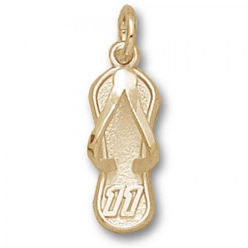 Number 11 Flip Flop Charm - Nascar - Racing in 10kt Yellow Gold - Remarkable