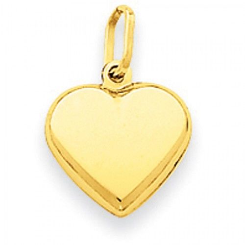 Heart Charm in 14kt Yellow Gold - Glossy Finish - Shapely - Women