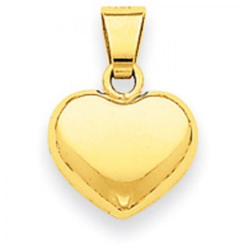 Heart Charm in Yellow Gold - 14kt - Glossy Finish - Elegant - Women
