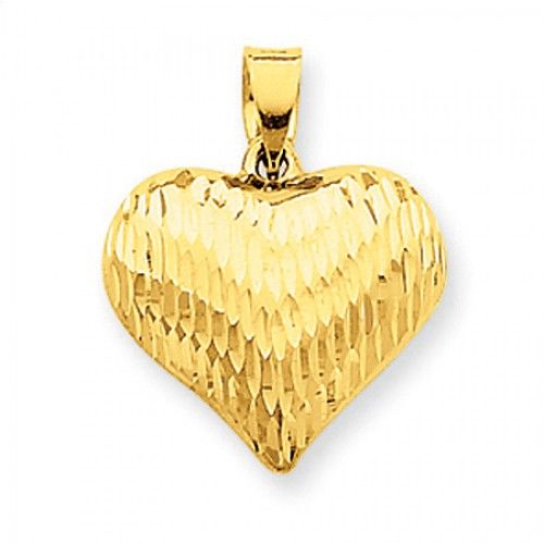 Heart Charm in 14kt Yellow Gold - Mirror Finish - Captivating - Women