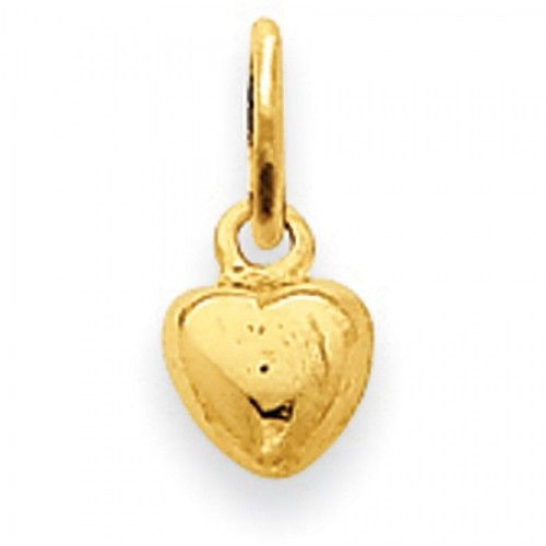Heart Charm in 14kt Yellow Gold - Mirror Polish - Stunning - Women