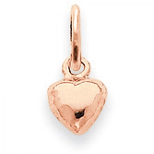 Heart Charm in 14kt Rose Gold - Polished Finish - Glamorous - Women
