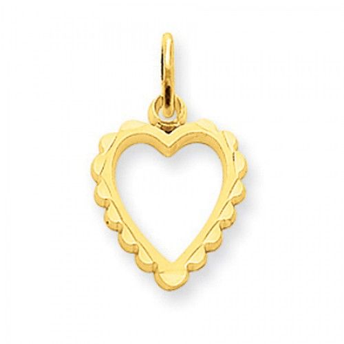 Heart Charm in 14kt Yellow Gold - Polished Finish - Alluring - Women