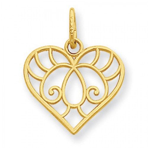 Heart Charm in 14kt Yellow Gold - Glossy Polish - Ideal - Women