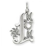 Number 1 Mom Charm in White Gold - 14kt - Mirror Finish - Stylish - Women