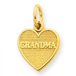 Grandma Heart Charm in Yellow Gold - 14kt - Glossy Finish - Splendid - Women