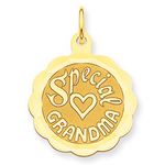 Special Grandma Charm in 14kt Yellow Gold - Glossy Polish - Inviting - Women