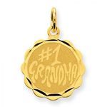 Number 1 Grandma Charm in Yellow Gold - 14kt - Magnificent - Women