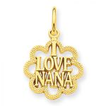 I Love Nana Charm in Yellow Gold - 14kt - Glossy Polish - Captivating - Women