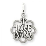 I Love Nana Charm in 14kt White Gold - Mirror Polish - Alluring - Women