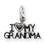 I Heart My Grandma Charm in 14kt White Gold - Glossy Polish - Superb - Women