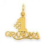 Number 1 Grandma Charm in Yellow Gold - 14kt - Pleasing - Women